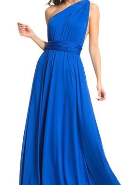 Royal Blue Convertible Wrap Maxi Dress - Bridesmaid/Cocktail - Size M